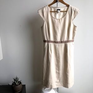 J. Crew Cream Cap Sleeve Sheath Linen Dress